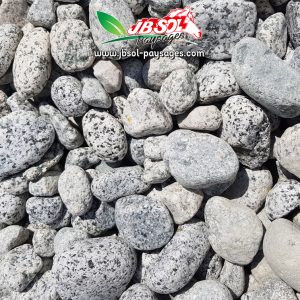 Gravier Roulé Pigat Moucheté Noir Blanc 60/100 (Granit) Big Bag 1 Tonne
