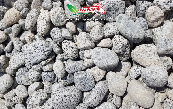 Gravier Roulé Pigat Moucheté Noir Blanc 60/100 (Granit) Big Bag 500 Kg
