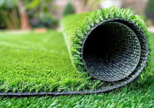 Transform your outdoor space with our rolled artificial grass carpet on a white background. Elevate your exterior design effortlessly!